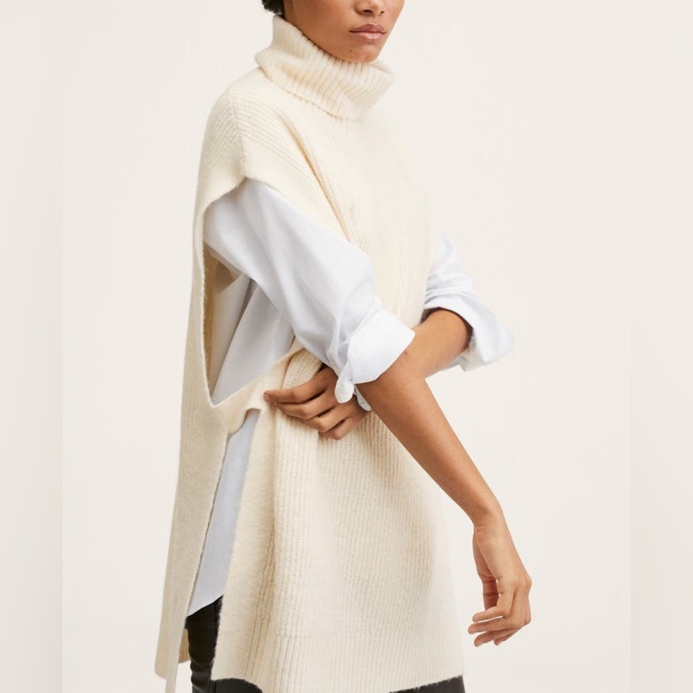Mango | Turtleneck Sweater Vest with Side Opening